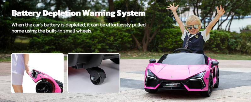 Dripex 12V Licensed Lamborghini Ride On Car, Scissor Door Electric Toys Car with Remote Control Bluetooth LED Light MP3 Player and Wide Seat for 3-6 Boys Girls