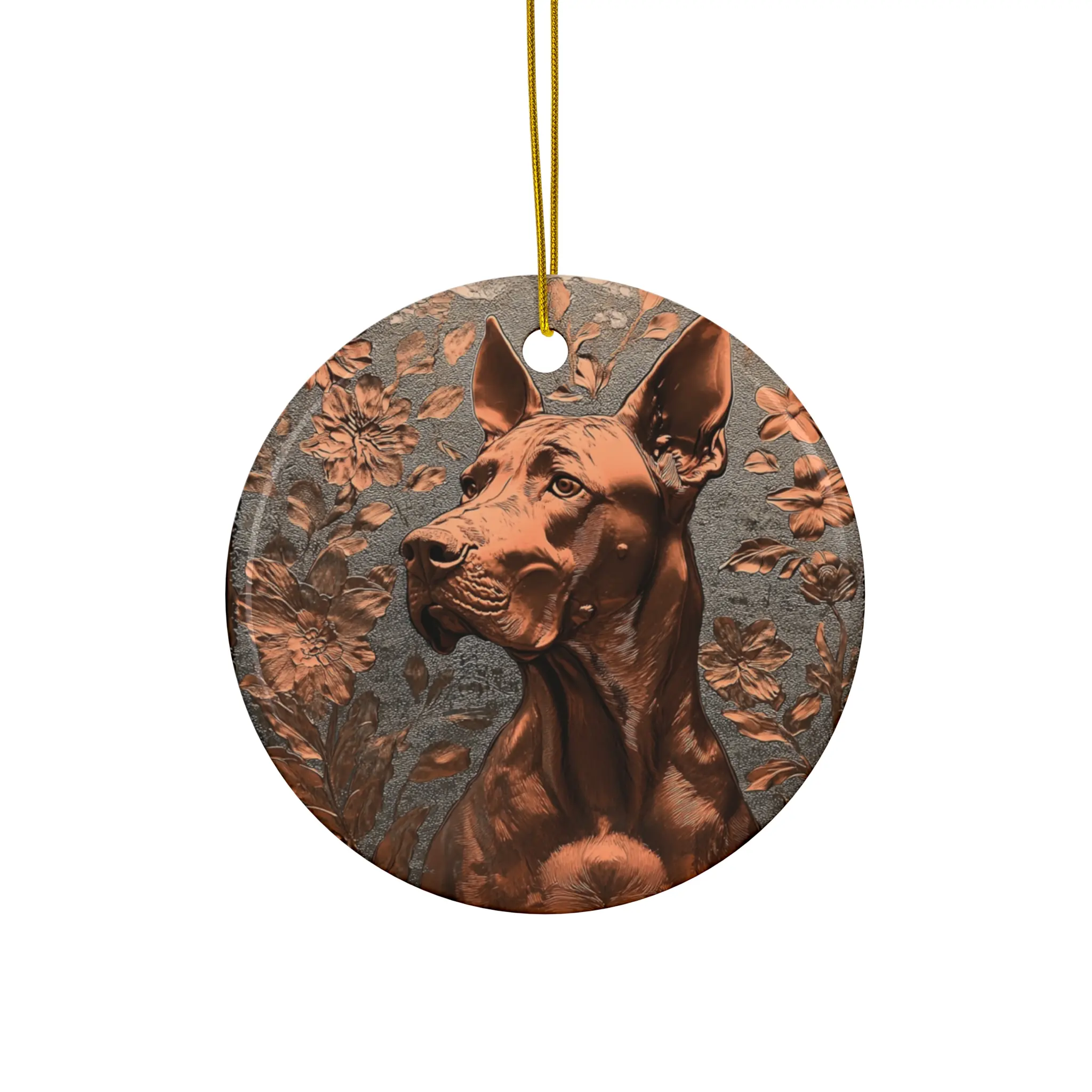 Great Dane Dog Portrait Ceramic Ornament, Pet Lover's Decoration, Holiday Gift