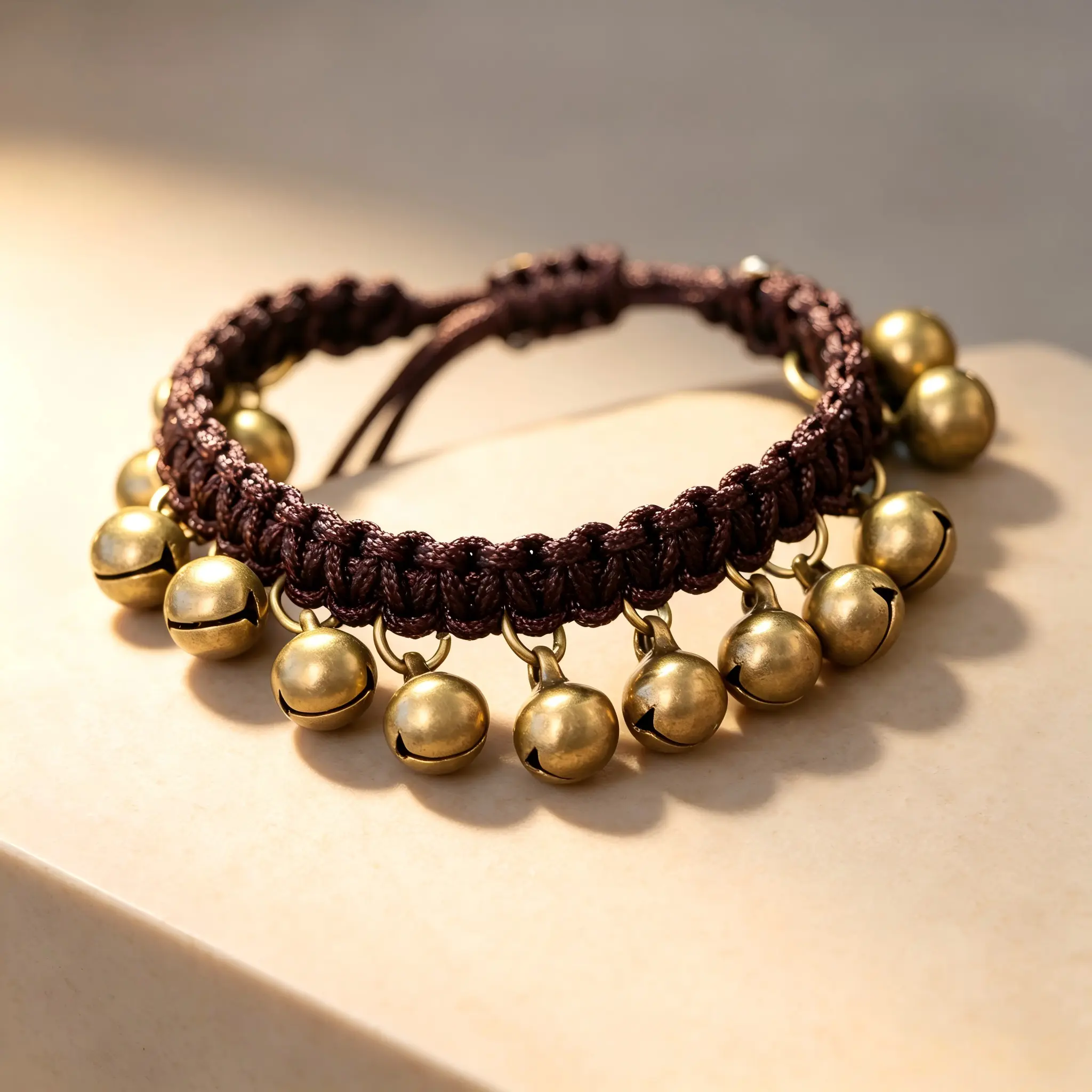 1 Piece Women’s Boho Antique Gold Alloy Bell Charm Adjustable Bracelet, Braided Cord Wristband, Bohemian Jewelry for Festival, Beach, Vacation, Everyday & Summer Gifts permanent, Bracelets Jewelry, Adjustable Size Bracelets & Bangles