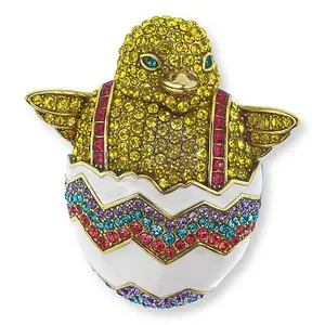 Heidi Daus Which Came First Crystal and Enamel Easter Chick Pin