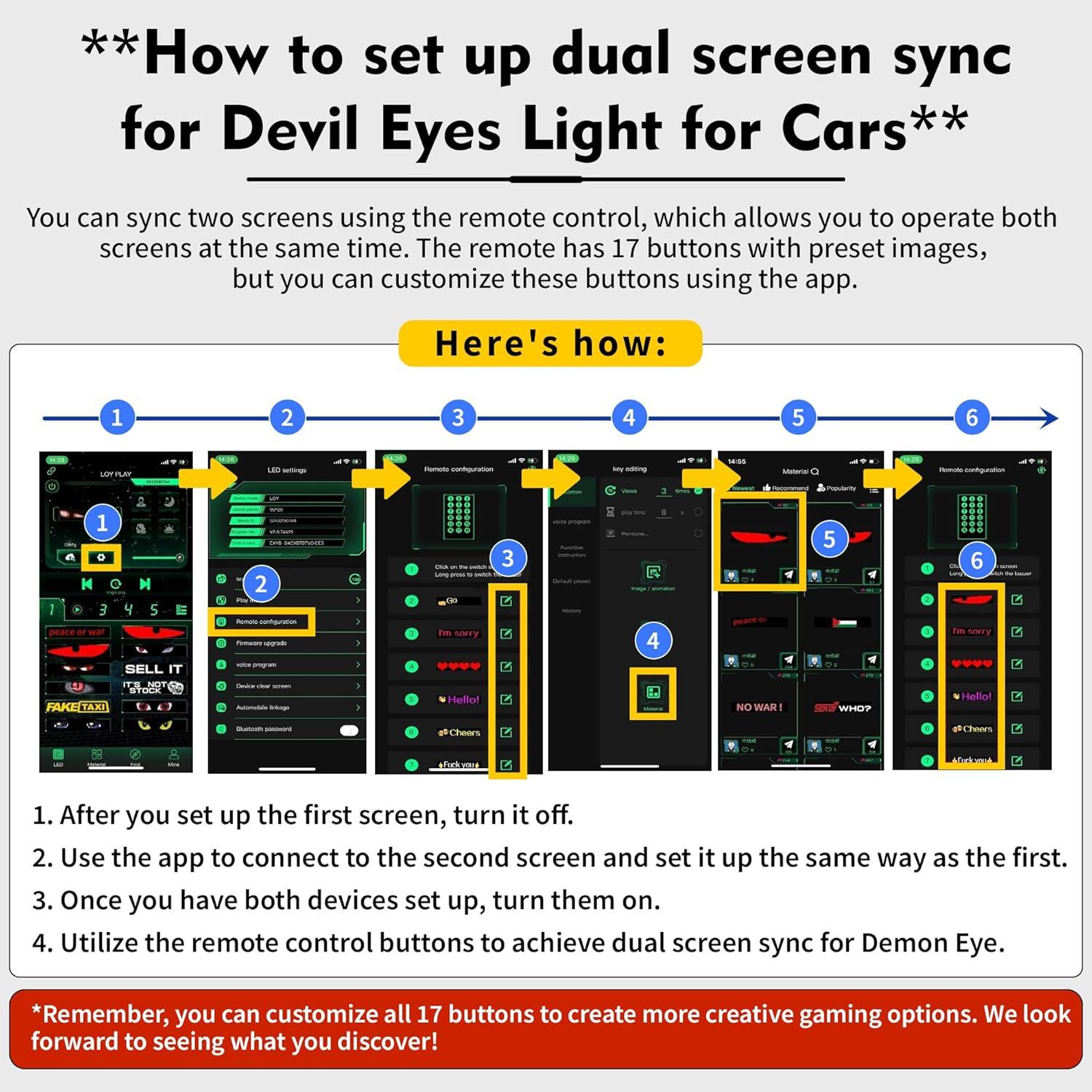 Devil Eyes LED Light Strips for Cars Trucks SUVs 14.76x3.62 Customizable Windshield Decoration with App Control USB Powered 2pcs 10x Driving Excitement Full Color LED Bead Tech