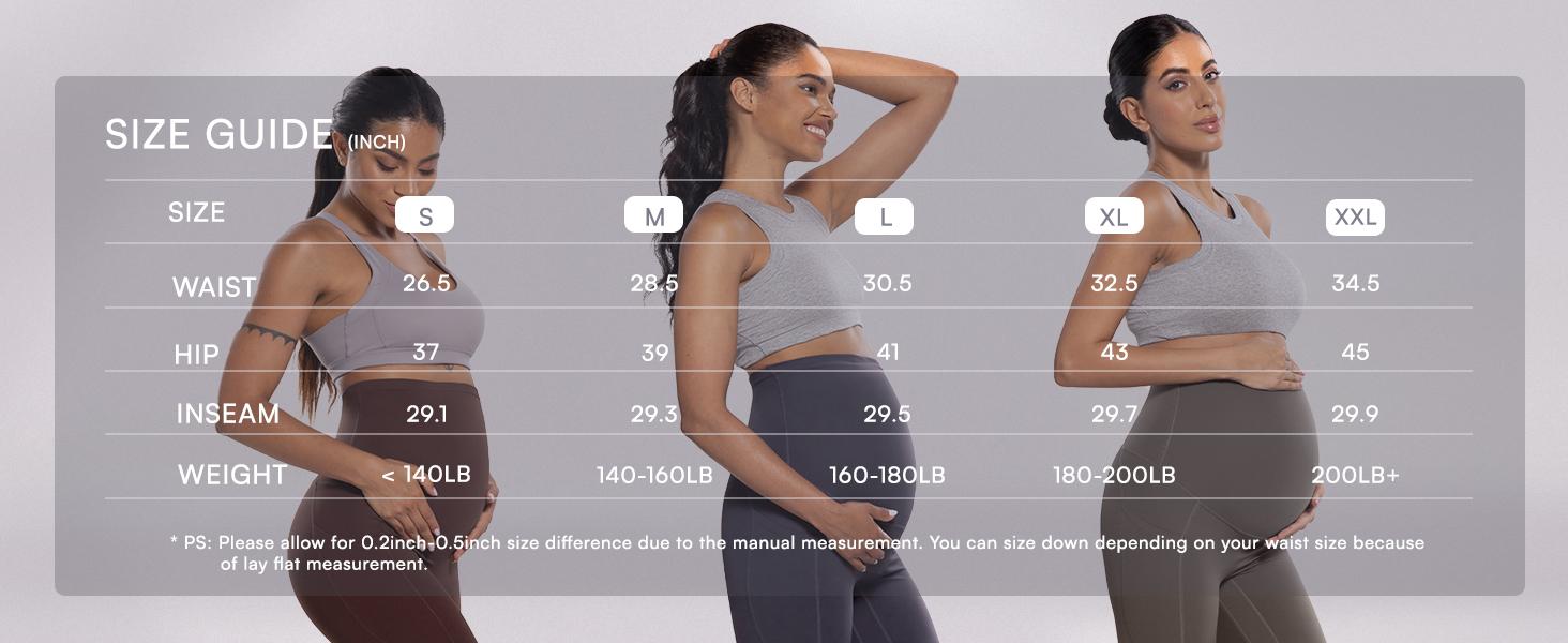 POSHDIVAH Women's Maternity Flare Leggings Over The Belly Pregnancy Workout Active Yoga Lounge Bootcut Pants with Pockets maternity bottom