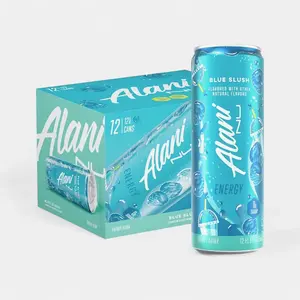 Alani Nu Energy Drink Blue Slush 12 Pack 12oz Cans Zero Sugar 200mg Caffeine Boosting Beverage