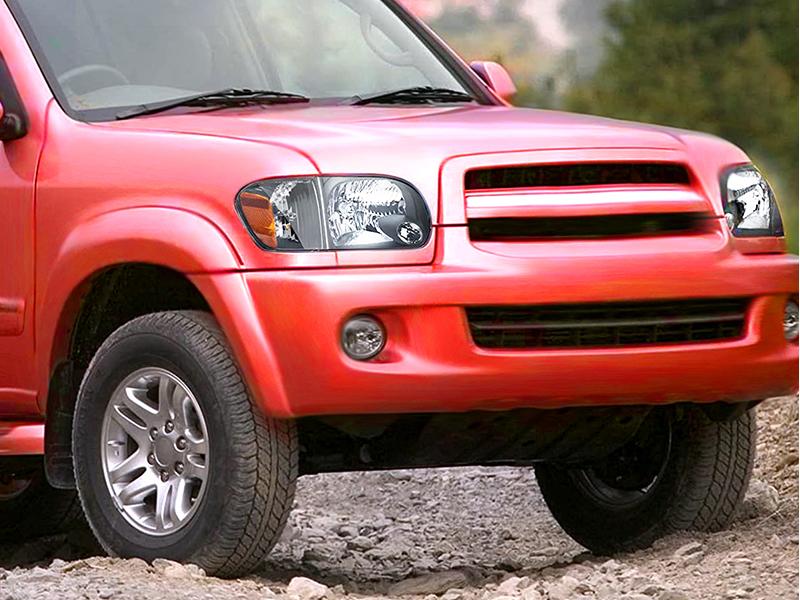 Nilight Headlight Assembly for 2005 2006 Toyota Tundra 4 Door Double Crew Cab 2005 2006 2007 Sequoia Pickup Replacement Black Housing Amber Reflector Driver and Passenger Side Nilight Headlight Assembly for 2005 2006 Toyota Tundra 4 Door Double Crew Cab 2005 2006 2007 Sequoia Pickup Replacement Black Housing Amber Reflector Driver and Passenger Side