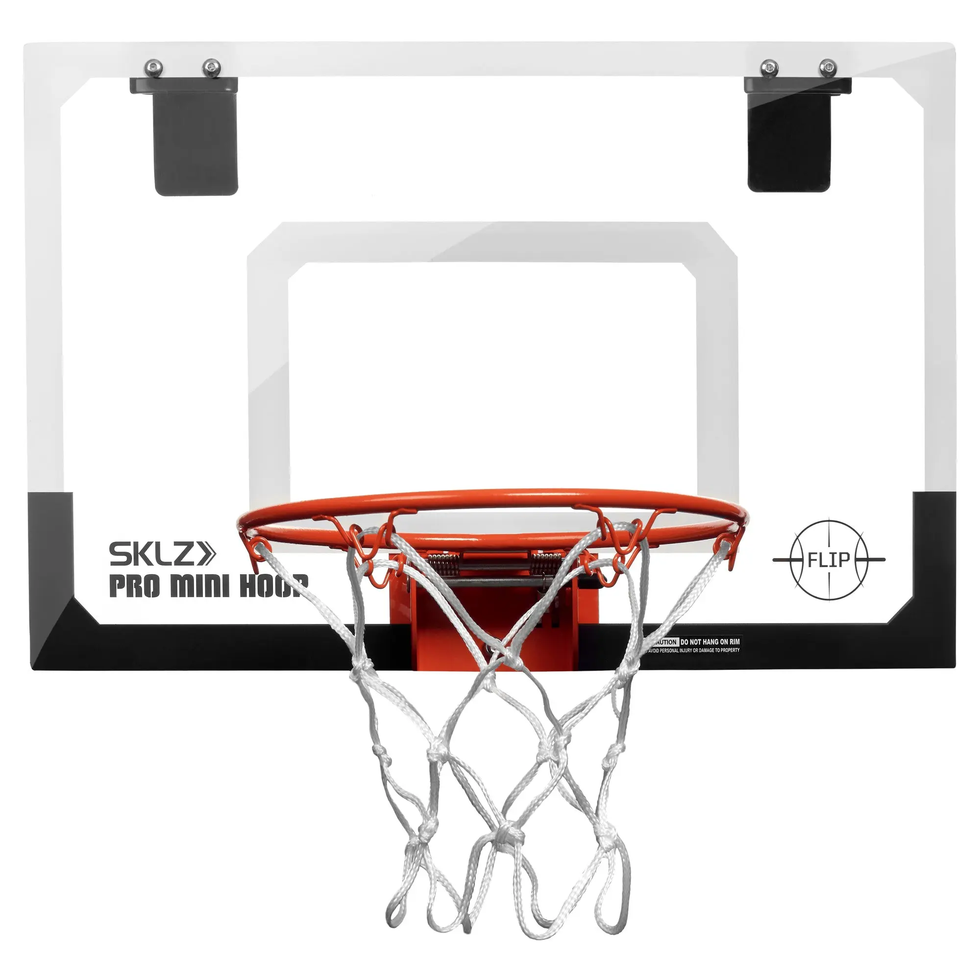 SKLZ Pro Mini Ball and Hoop Set, Over-the-Door Basketball Hoop with Padded Door Mount, Spring-Loaded Flip-Up Rim, Shatterproof Backboard & 5" Ball, Mini Hoop
