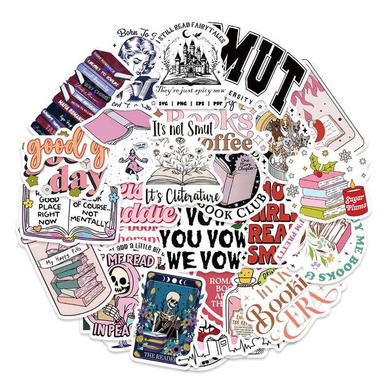 150 PCS Romance Book Stickers for Kindle, Holographic Bookish Sticker Pack Reading Glitter Vinyl Decals for Laptop Ebook Readers Water Bottles Journal Scrapbook Waterproof