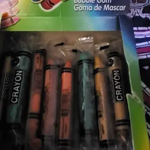CARRIZOS BOMBI CRAYON CHEWING BUBBLE GUM BOX 24CT 7.61OZ PARTY FAVOR