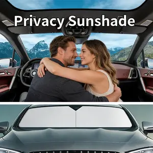 Car Privacy Shades,Windshield Sun Protection Device for Vehicles, featuring a retractable sun visor and multi-functional shield mount to block UV rays—Automotive Accessories Windshield Sunshade Foldable Window Sun Visor
