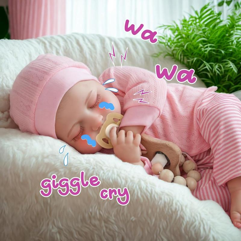 BABESIDE Lifelike Reborn Baby Dolls Leen Talking + Heartbeat Coos And Breath 20-Inch Soft Body Realistic-Newborn Smile Baby Girl Doll Poseable Real Life Baby Dolls With Toy Accessories Gift Set For Kids Age 3+ - Heartbeat Style