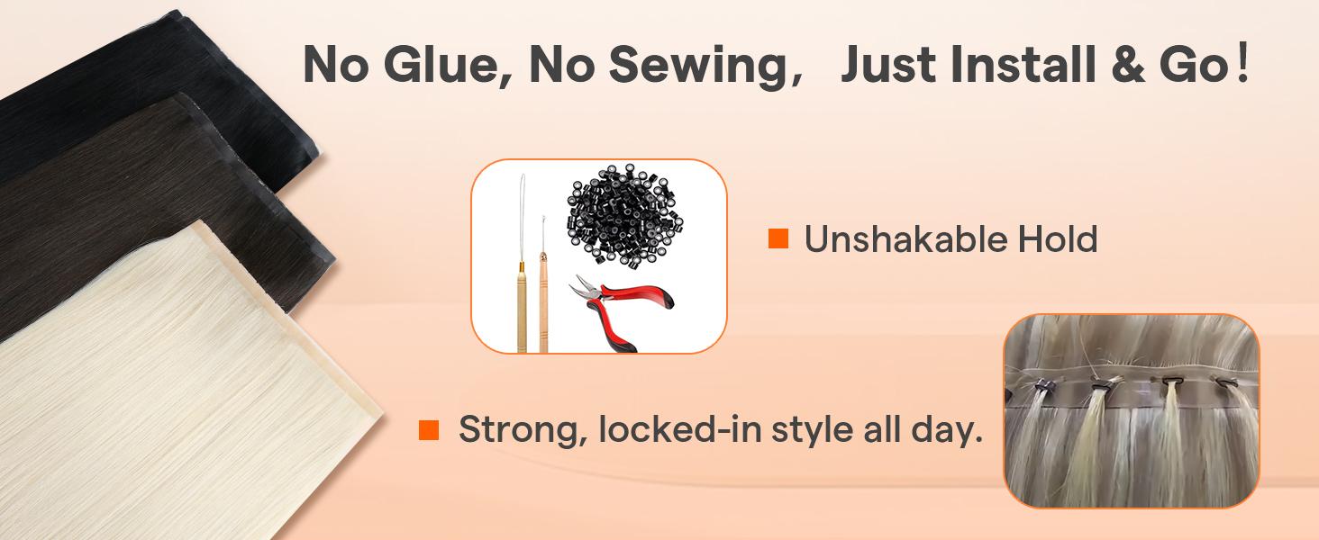 Full Shine  Butterfly Weft Hair Extensions Real Human Hair Hole Weft Invisible Genius Weft  #TikTokShopBlackFriday