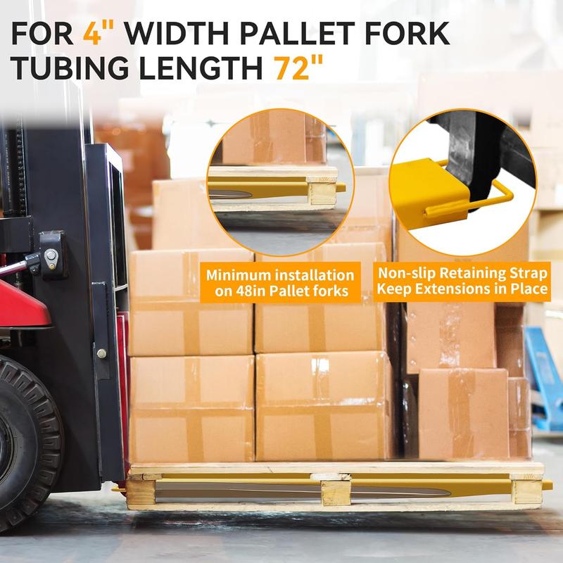 YITAMOTOR Forklift Extensions Fits, Heavy Duty Pallet Fork Extension, 72in/84in/96in Length, 1 Pair, Yellow Solution Practical