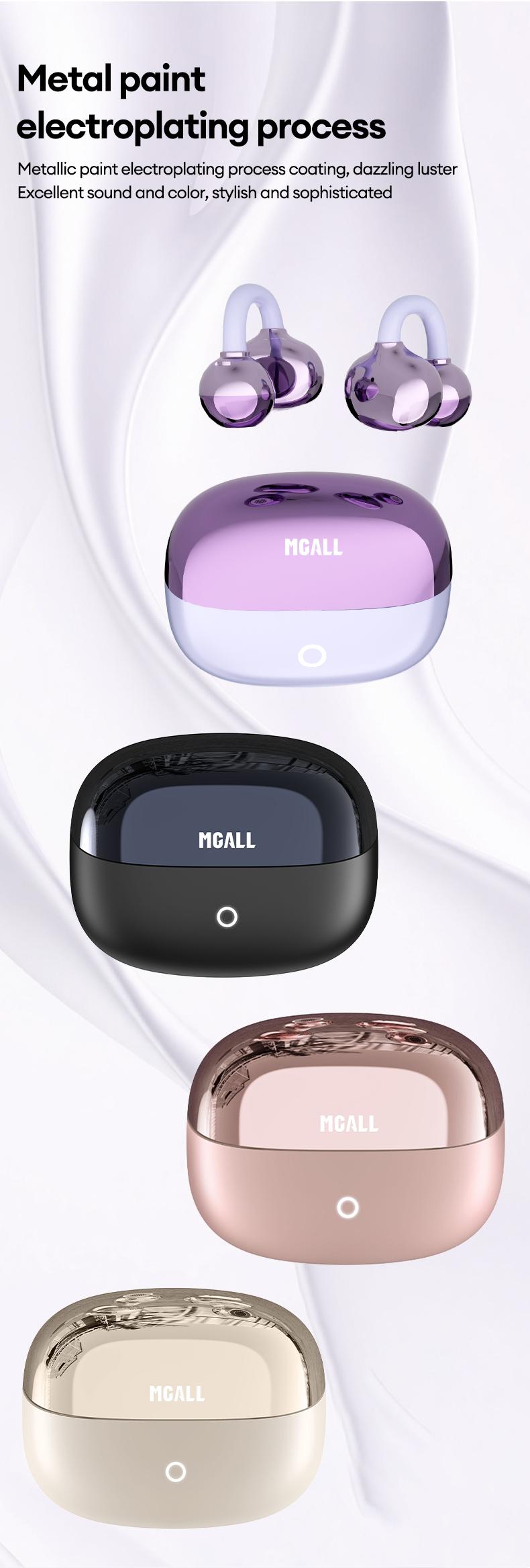 MGALL A720 Clip-On Wireless Headphones with 2025 Bluetooth 6.0 for Faster & Stable Connection, Zero-Pressure Comfort, Precise Directional Sound, IPX5 Waterproof Audio Earbuds for Music, Calls & Sports