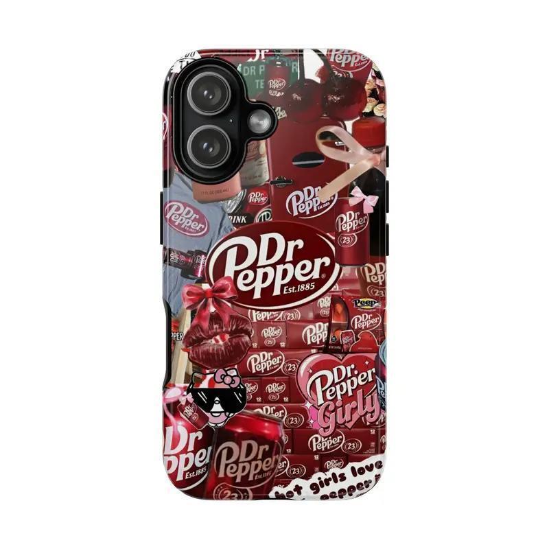 DrPeppe Lover's iPhone Case - Festive Bow Design Creative Transparent TPU Phone Case iPhone | New Design Dr Pepper Phone Case, Protective Cover For iPhone 17-8 Cases, Coquette Tough Case 17 16 15 14 13 12 11 X 8 7 SE | Cover Protective