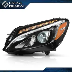 CROSSDESIGN LED Headlight Driver Left Side Fit For 2015-18 Mercedes Benz C300 W205 C-Class