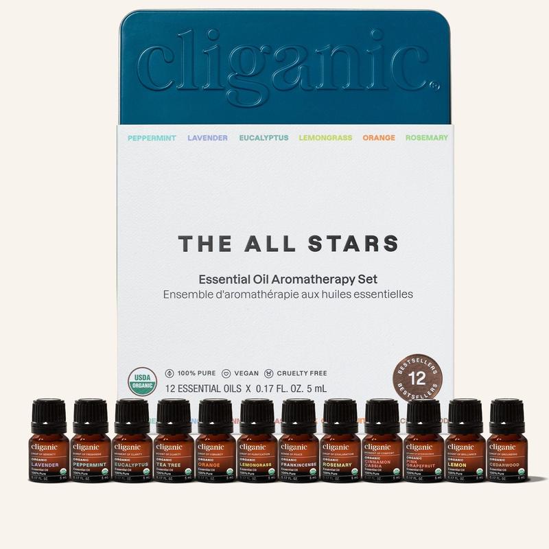 Organic Aromatherapy Set (Top 12) - Lavender & Lemon Essential Oil Solution - Healthcare Wellness Treatment Fitness Healthy