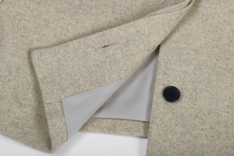 Women's Cropped Wool Blend Pea Coat Short Jacket Peacoat Long Sleeve Button-Down Crop Jacket