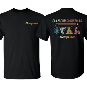 [MCMA] Collection PLAN FOR CHRISTMAS/TODAY Snap-on T-Shirt - Double Sided Printed 100% Cotton Fitted Crew Neck Short Sleeve Casual Unisex Top Made in USA