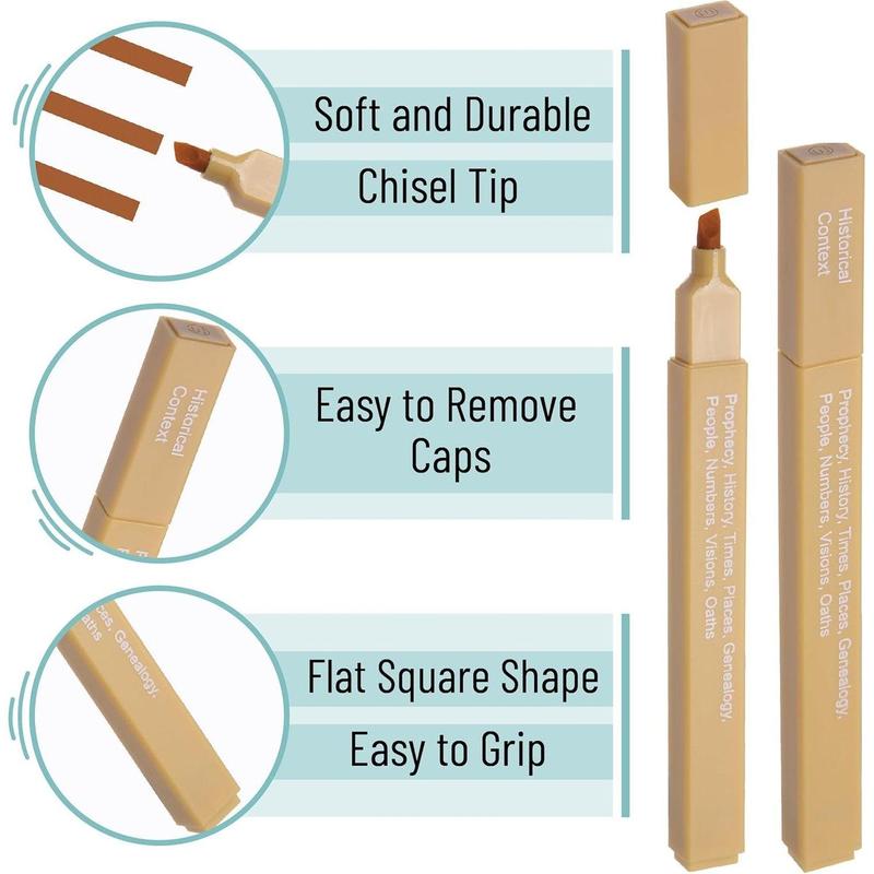 Mr. Pen - Bible Highlighters with Color-Coding System 8 Pack Soft Pastel Aesthetic Highlighters Assorted Colors for Studying Note-Taking and Journaling