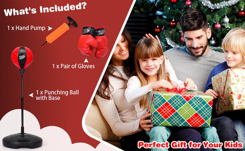 Costway Punching Bag for Kids, Inflatable Kids Punching Bags with Boxing Gloves, Height Adjustable Punching Bag Set, Boxing Bag Sports Toy for Boys Girls 3+ Costway Punching Bag for Kids, Inflatable Kids Punching Bags with Boxing Gloves, Height Adjustable Punching Bag Set, Boxing Bag Sports Toy for Boys Girls 3+