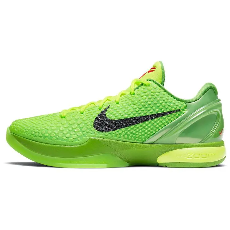 NIKE Zoom Kobe 6 Protro 'Grinch' 2020 Men's High-Top Sneaker with Leather Upper, Zoom Air Cushioning and Translucent Outsole, Bold Red And Green