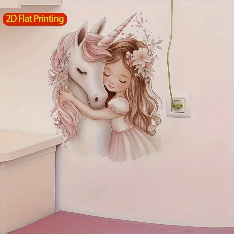Unicorn Wall Sticker, Modern Design Self-Adhesive Room Decor, Decorative Wall Sticker, Fun Wall Decal for Bedroom and Living Room, Unicorn Decoration, PVC Material