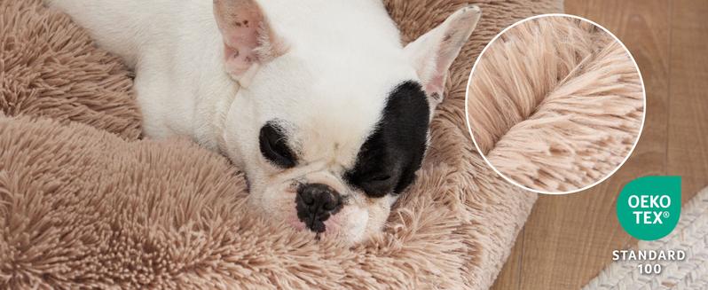 Bedsure Calming Donut Dog Bed for Dogs-Ultra Soft Plush Faux Fur Cozy Pet Bed with Non Slip Bottom & Machine Washable Cover Pad, Valentine’s Day Choice