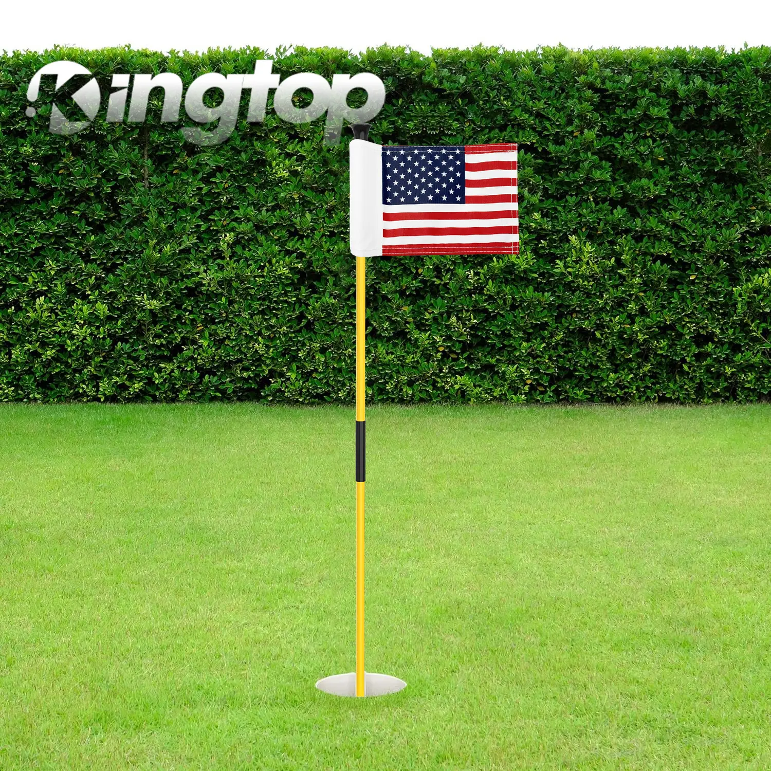 Yellow Pole w/ USA Flags -1pk