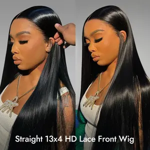 [HD LACE WIG] Wiggins Hair Straight HD Lace Front Wigs Human Hair Pre Plucked Hairline 13x4 Lace Frontal Wig Pre Bleached Knots