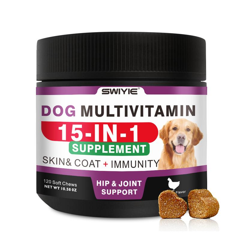 SWIVIE-DOG MULTIVITAMIN 15-IN-1SUPPLEMENT SKIN& COAT + IMMUNITY