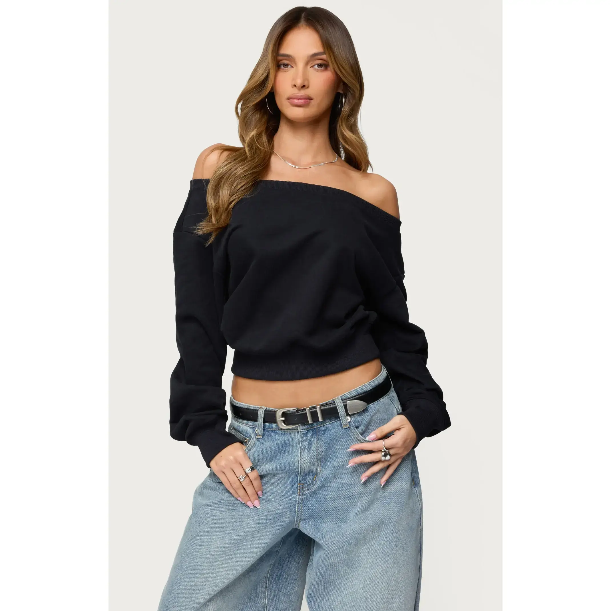 Edikted Women's Christy Off Shoulder Sweatshirt