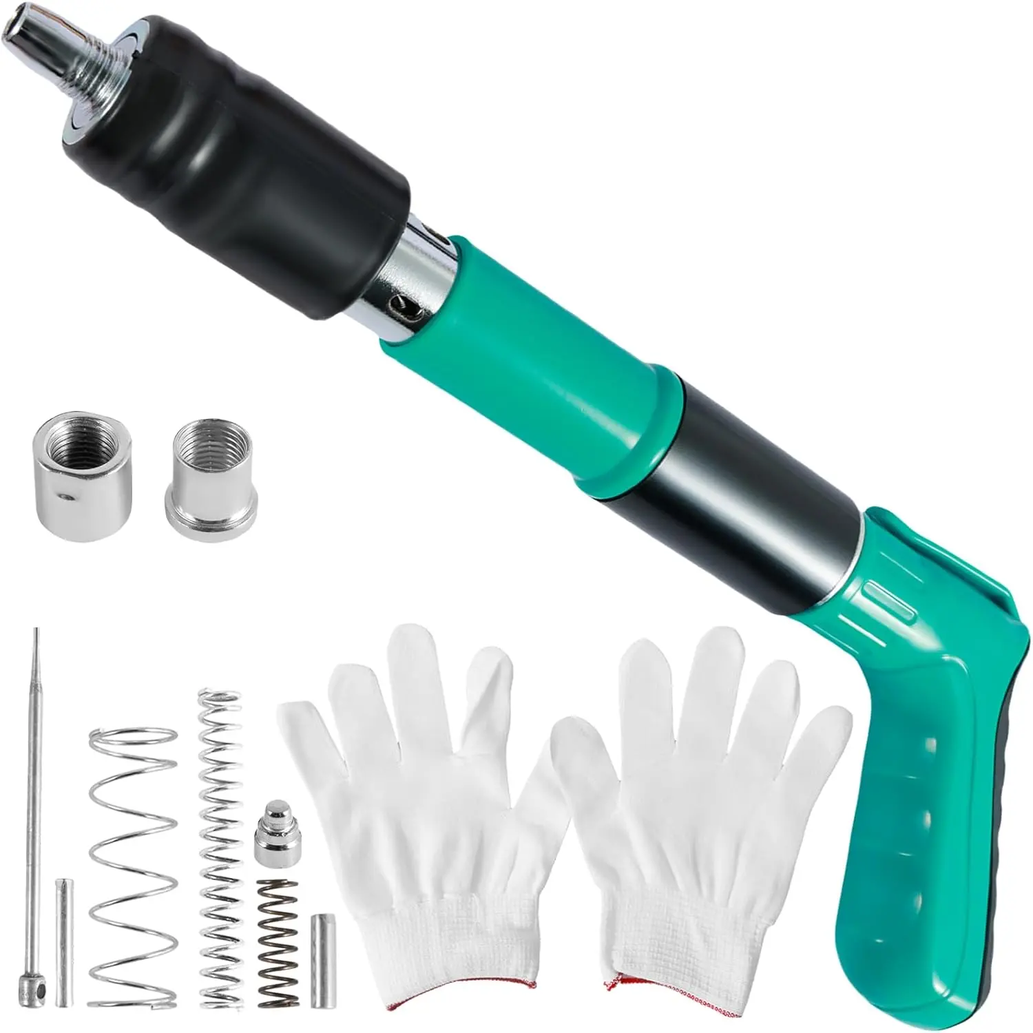 Concrete Nail Gun Kit Portable 5 Speed Manual Steel Nail Gun Tool with Gloves Concrete Nail Tool Kit for Red Brick Walls, Concrete Walls, Pipe Clamp Fixing Water Pipe, Household Nail Gun Tools Adjustable Gear