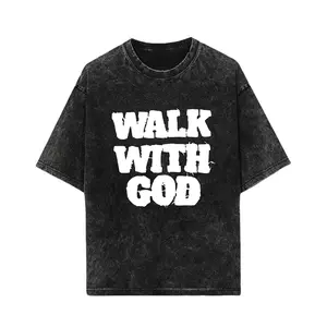 Christian Walk With God Tshirt, Casual Cotton, Trendy T-Shirts for Men & Women, Casual Shortsleeve Streetwear, Menswear Top