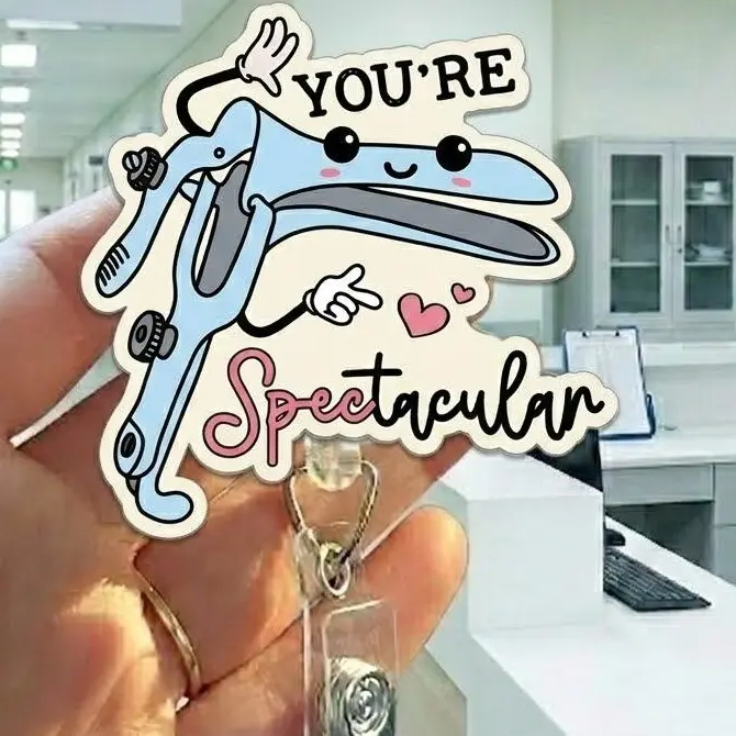 You Are Spectacular Nurse Badge Reel, OBGYN RN ID Holder, Cute Women’s Health Medical Badge Clip, Retractable Doctor Nurse Accessory, Nursing Student Gift
