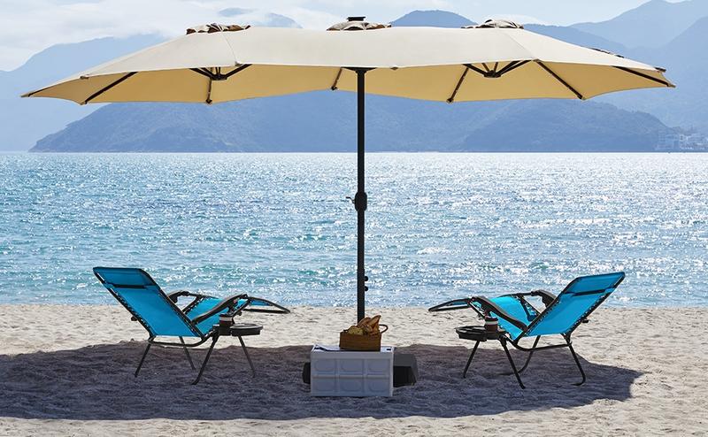 Yaheetech 2pcs Zero Gravity Recliners, Outdoor Patio Reclining Lounge Chair with Cupholder/Pillow, Set of 2 Foldable Lounge Camping Chair