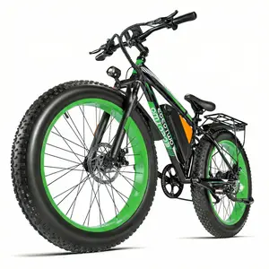 EOEOTWO E02,26‘’ Fat Tire Electric Bike,30MPH 1000W Motor,48V 20Ah Removable Battery,7 Speed,Offroad Ebike with Rear Rack for Adults