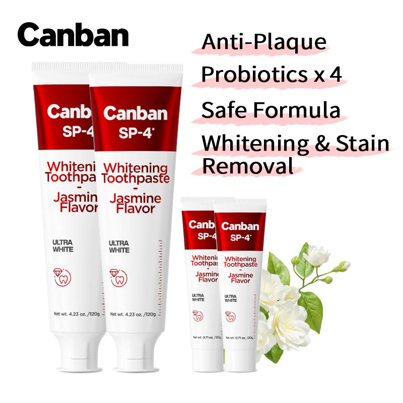 Canban SP-4 Whitening Toothpaste Set Oral Health Care Bad Breath Removal Probiotics for Healthy White Teeth