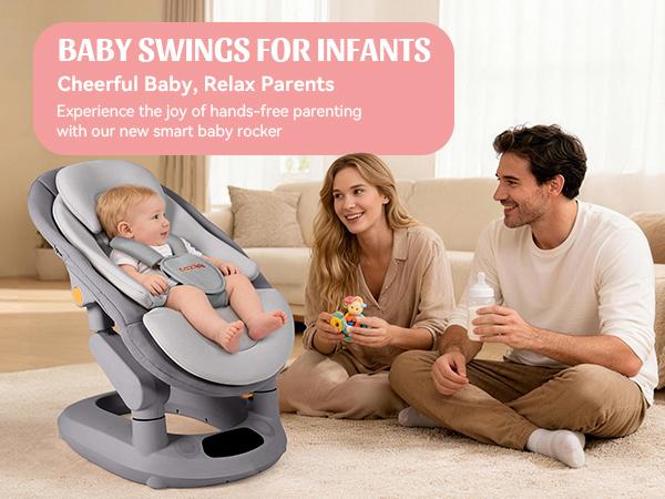 Bionic Dual-rail Multi-Motion Baby Rocker with 5 Speeds 10 Melodies Bluetooth Control Ergonomic Seat Design Bionic Dual-rail Multi-Motion Baby Rocker with 5 Speeds 10 Melodies Bluetooth Control Ergonomic Seat Design