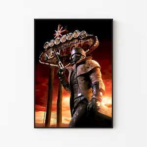 [Gaming Collection - Sale Up To 40%] [Unframe] Fallout Wasteland Guardian of New Vegas Poster, Post-Apocalyptic RPG Wall Art, Desert Warrior Artwork, Gamer Room Decor, Fallout Fan Gift