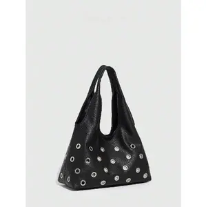 2026 New Design Large Capacity Handbag, Tortoiseshell Rivet Shoulder Bag, Casual Fashion Tote Bag, Polka Dot Ladies Bag, New Women Handbag