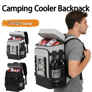Hands-Free Cooler Backpack 30hr Ice Life with Bottle Opener & Reflective Strips for Beach Camping Travel Gear Thermal Bag Insulated Waterproof（Free gifts included）
