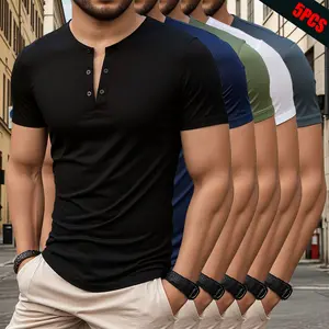 LIFE KEEPS MOVING Men’s Solid Textured Slim Fit Henley Long Sleeve T‑Shirt, Crew Neck, 5/3/1 Pack — Sports Fitness Wear, Workout Top with Buttons, Casual Men’s Top for Everyday Wear, Fashionable for Autumn 2026