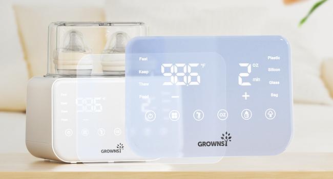 Grownsy Baby Bottle Warmer 10-in-1 with LCD Display, Defrost, Sterilizing, Keep 24H, Double Bottle Warmer for Breastmilk & Formula, 2024