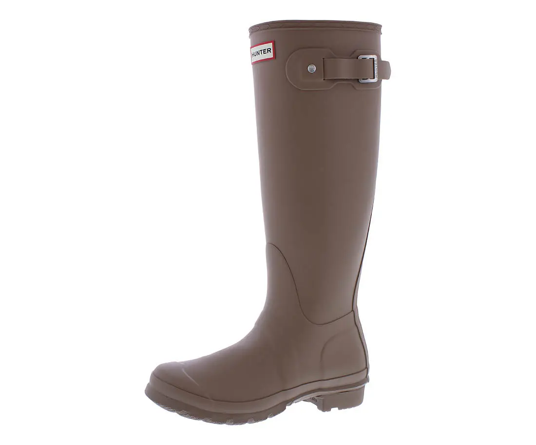 HUNTER Women's Original Tall Wellington Boot - Solid Black Waterproof Rubber Casual Outdoor Boot with All-Weather Grip, for Rainy Days, Outdoor Festivals