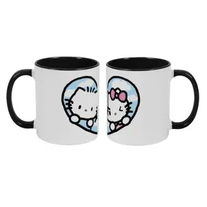Sanrio Hello Kitty Couple Mug Set 11oz/15oz Classic Snow Globe Design Perfect for Couples Beverage Gift