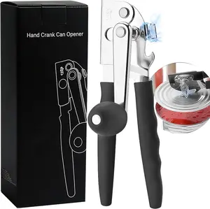 Stainless Steel Heavy Duty Manual Can Opener - Secure Hold Easy Grip, Versatile Use Kitchen Utensil with Magnets, No Damage Bottle Opener for Home Use