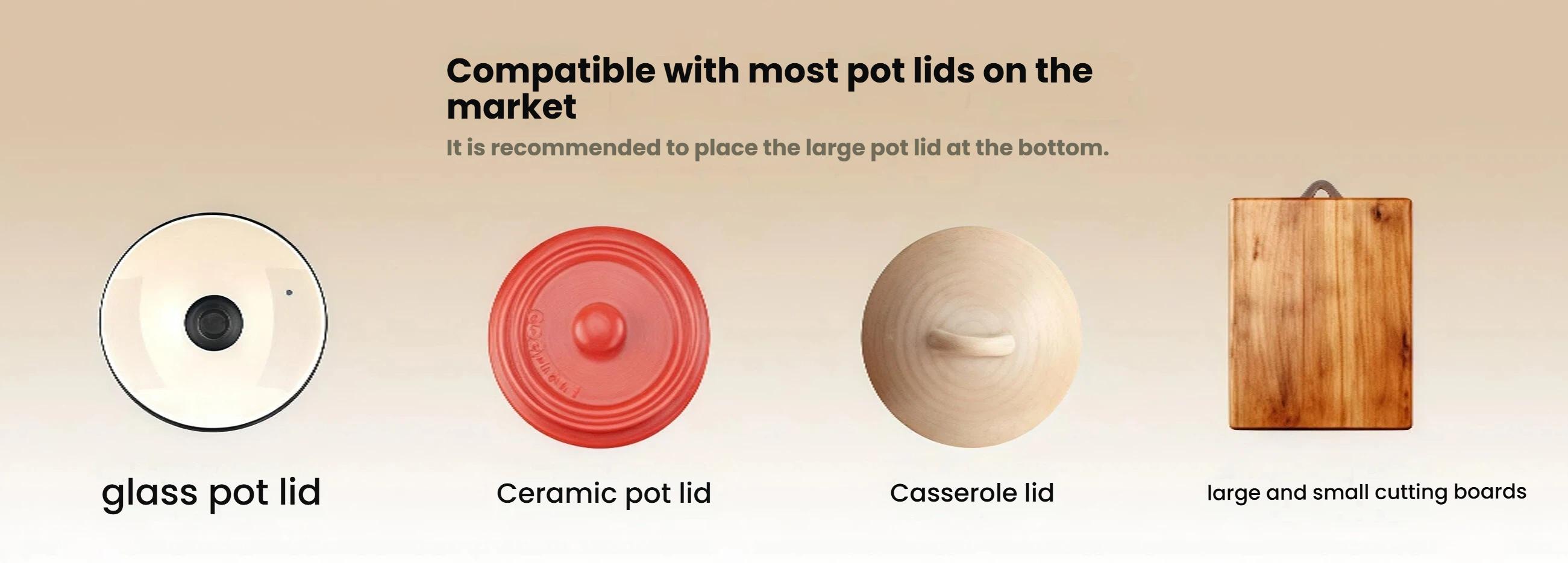 JointlyCreating Multi-Functional Kitchen Organizer Rack Holds Lids Cutting Boards Non-Slip Durable Double Layer