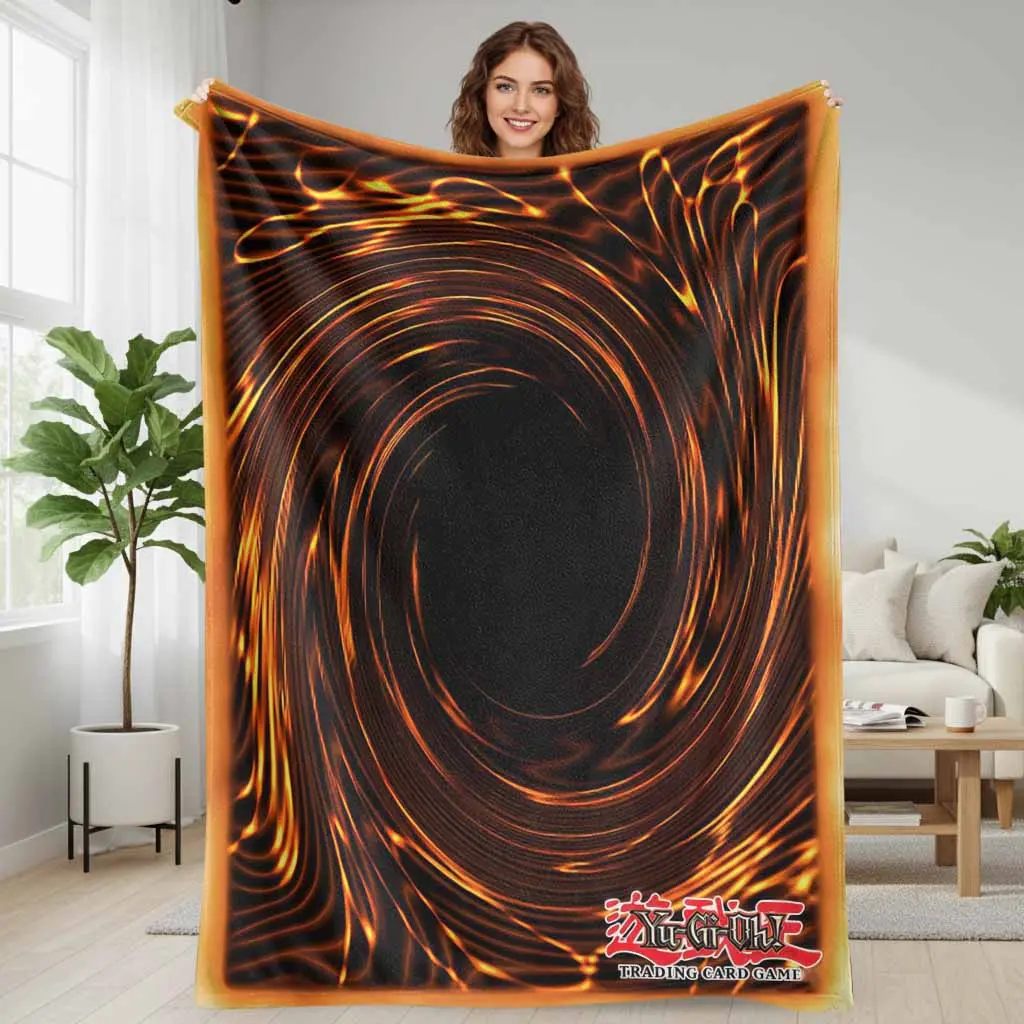 Yu-Gi-Oh!Card-Themed Anime Flannel Blanket for Adults - Multi-Size, Anti-Pilling, Wrinkle-Resistant, Soft, Comfortable, Warm, Lightweight, Breathable, Durable Flannel Fabric, Indoor Use for Sofas, Bedrooms, Ideal Gift