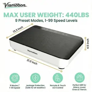 Viamotion Vibration Plate for Seniors & Home Relaxation, Low-Noise 150W Motor, 1-99 Speed Levels, Safe Dual Voltage Protection, LED Display, Perfect Gift for Elders