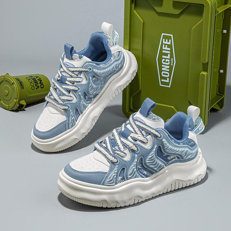 HOBIBEAR Spring/Autumn Unisex Shoes Youth Sneakers Casual Shoes Men's Breathable Dad Shoes Rubber Sole Sports Shoes