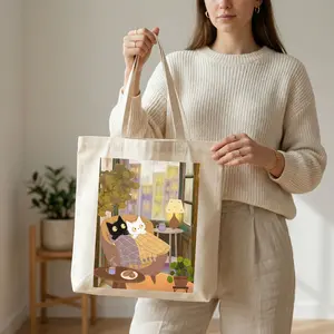 Black Cat Tote Bag - Cat Lover Gift Funny Cat Tote Cats and Books Tote Reusable Canvas Shopping Bag Cat Gifts for Women Book Lover Tote